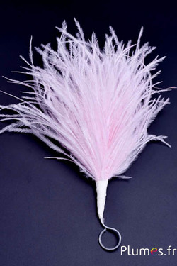 Federbusch Strauss mit Schlaufe - Höhe 18-20 cm - zartrosa